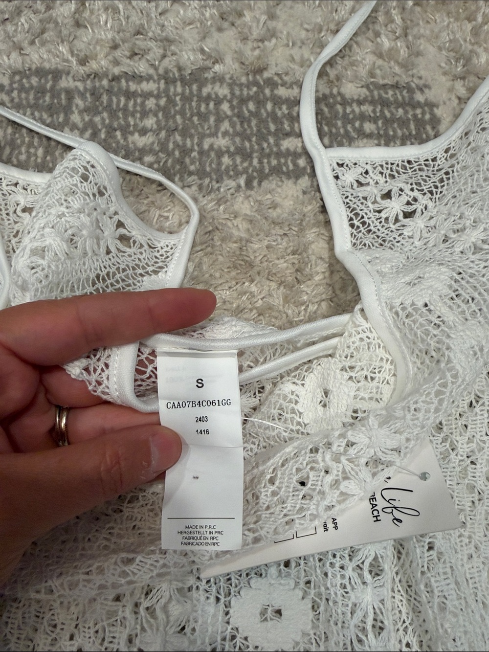 Cupshe Sheer Lace Crossover Mini Cover-Up - Picture 5 of 6